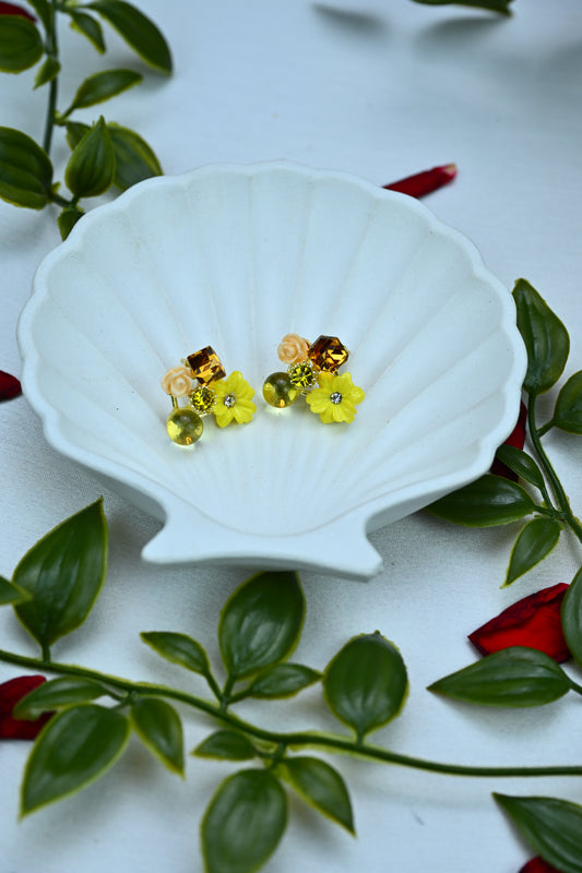 Crystal Bloom Stud Earrings – Sunshine Petal