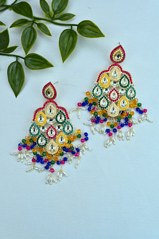 Festive Multicolor Chandbali Earrings