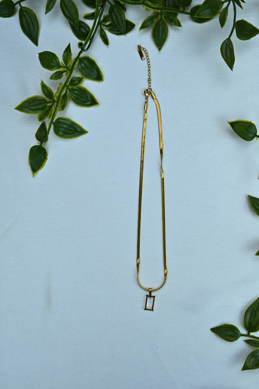 Gold Herringbone Pendant