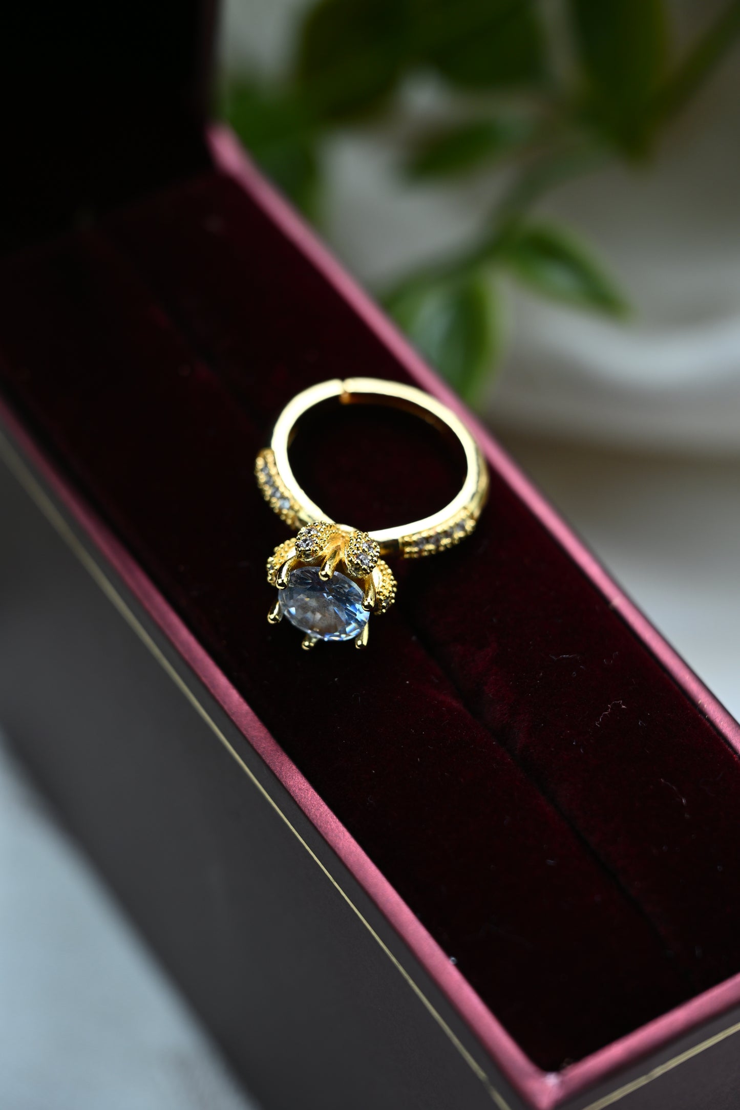 Elegant Solitaire Cubic Zirconia Ring with Pave Band
