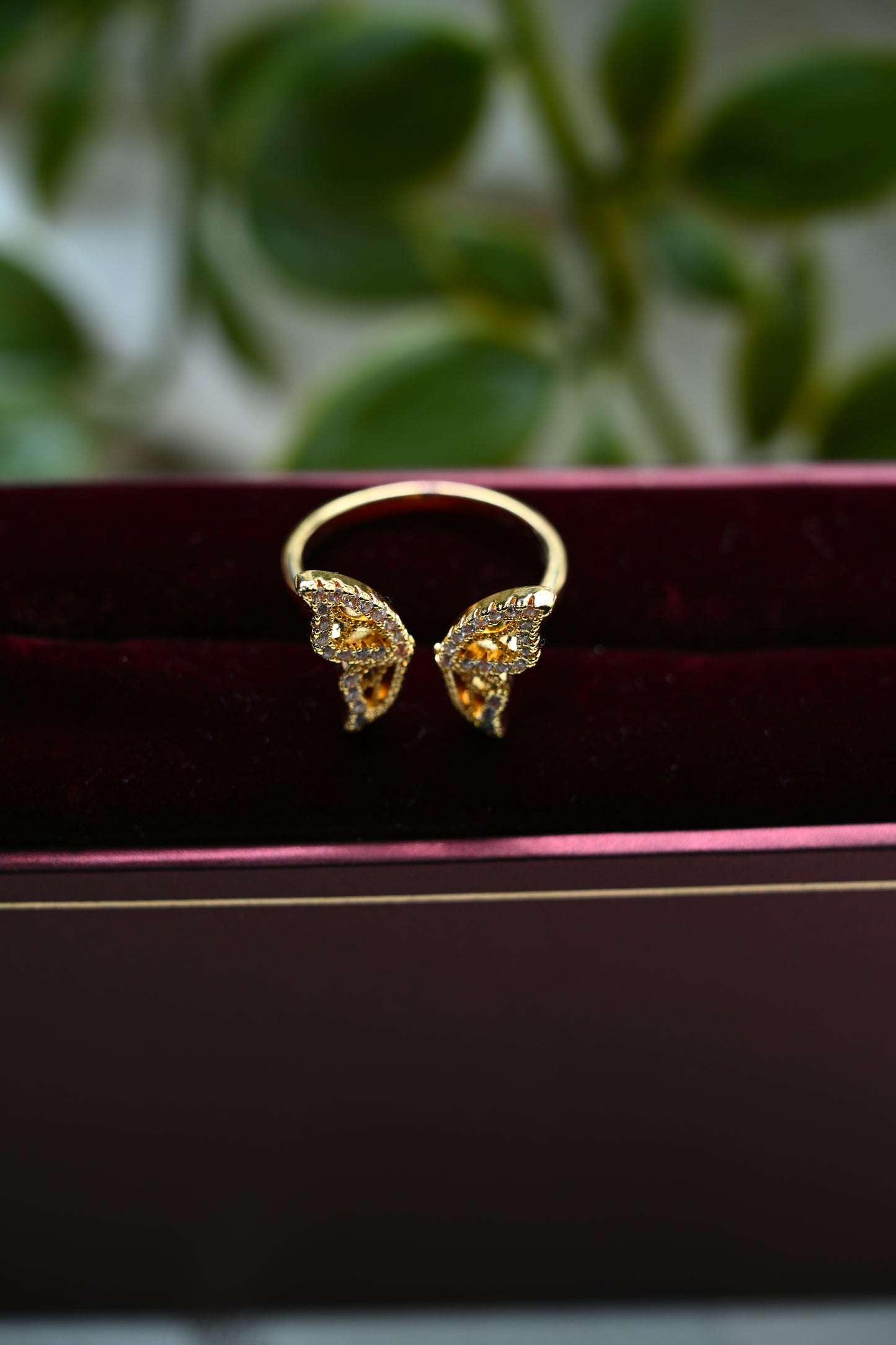 Clear Micro Pave CZ Open Butterfly Ring