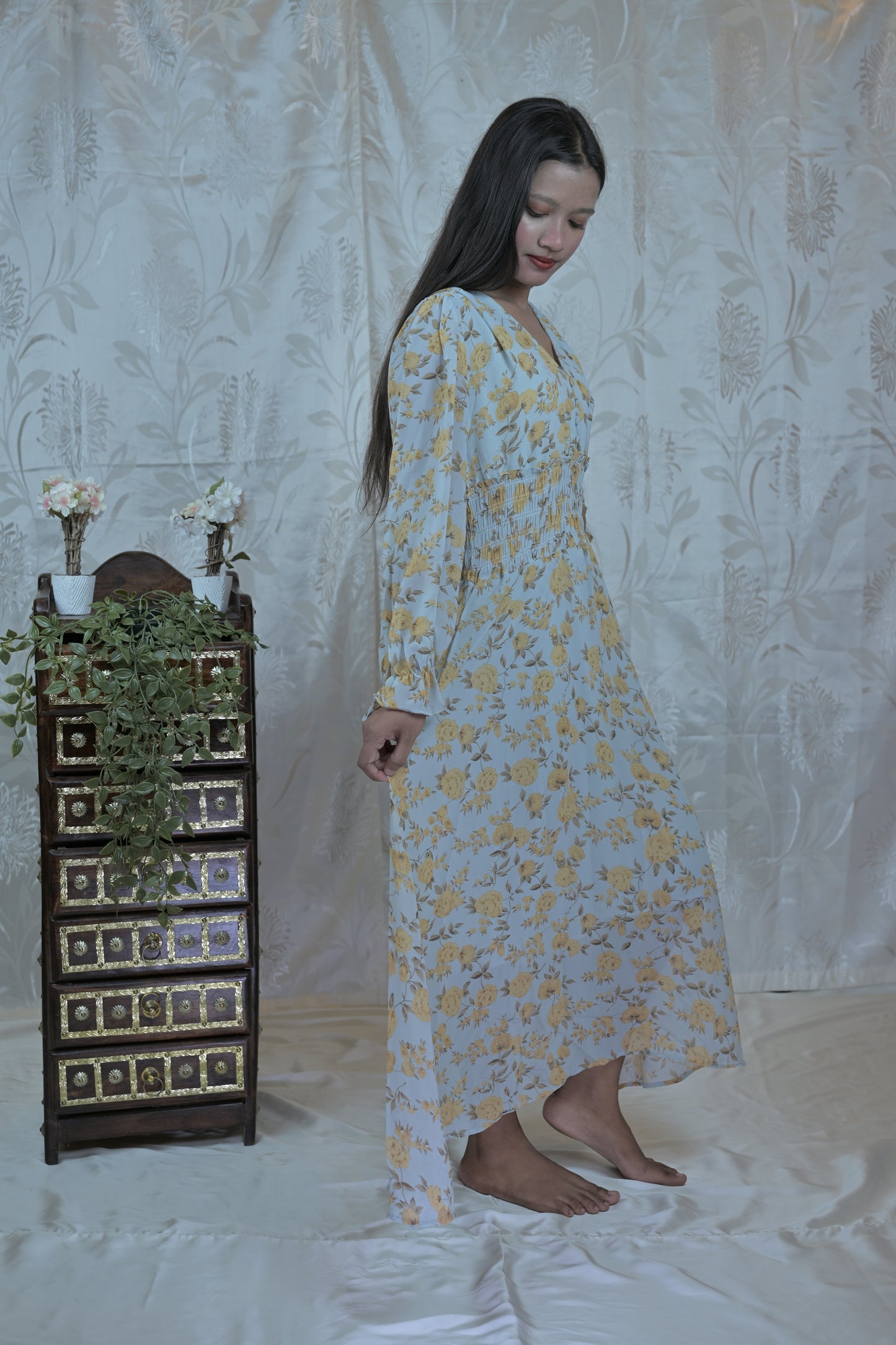 Meadow Bloom Chiffon Maxi Dress