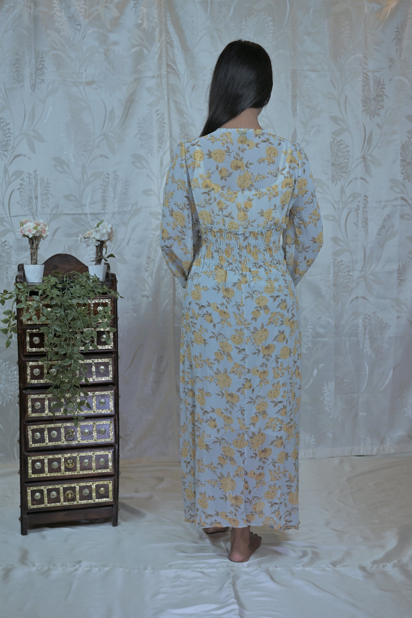 Meadow Bloom Chiffon Maxi Dress
