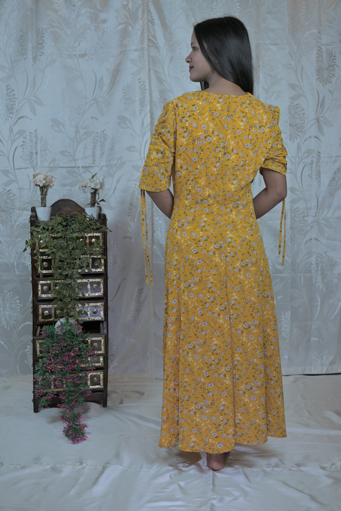 Sunlit Daisy Chiffon Dress