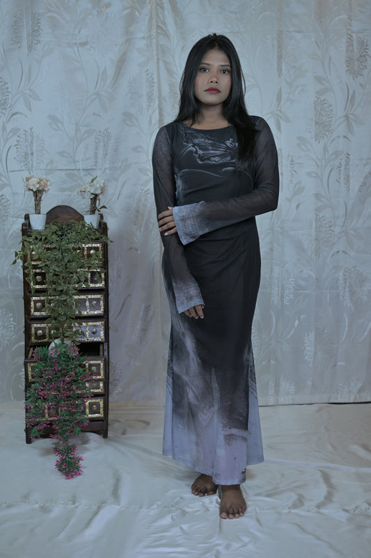 Abstract Mesh Dress – Black (Also in Pink)