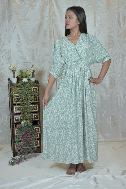 Sage Whisper Oversized Wrap Maxi