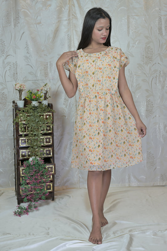 Peach Blossom Flutter Dress
