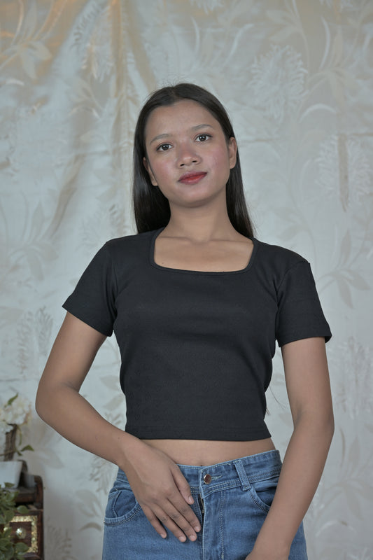 Heart Knit Crop Top
