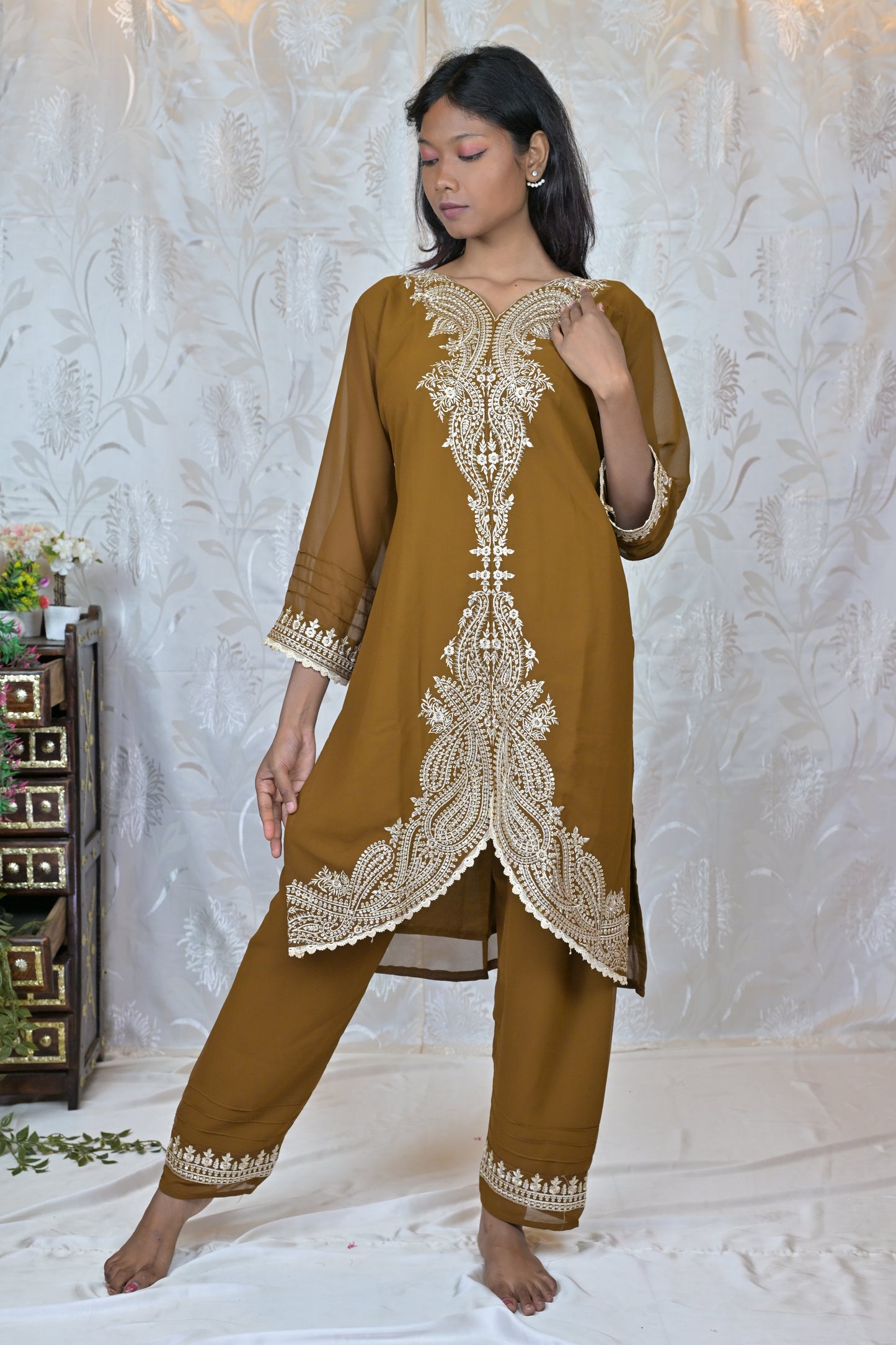 Festive Gota Embroidered Suit Set