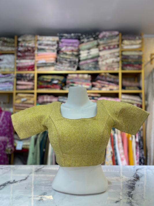 Shimmer V-Neck Crop Blouse