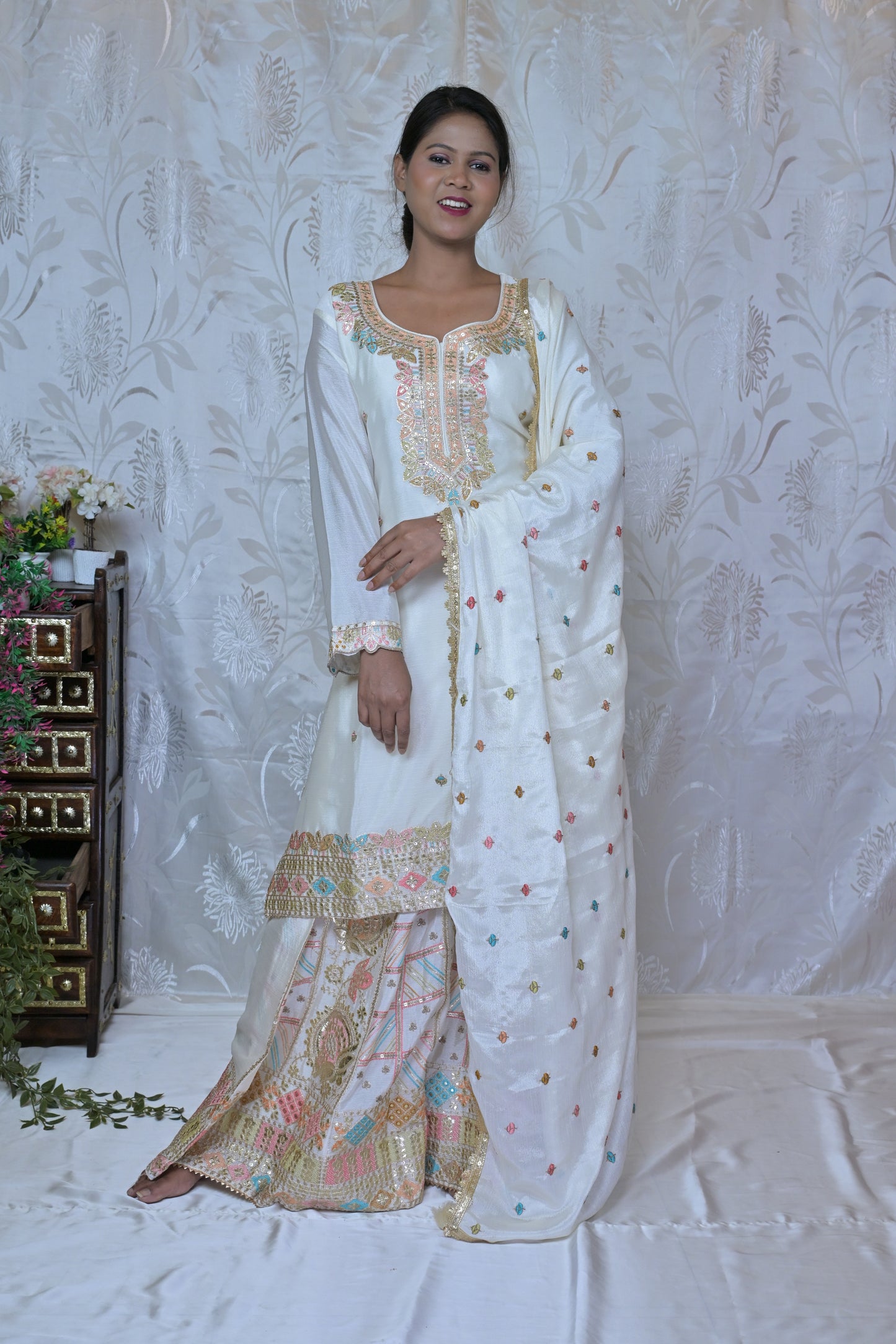 Opulent Embroidered Sharara with Dupatta