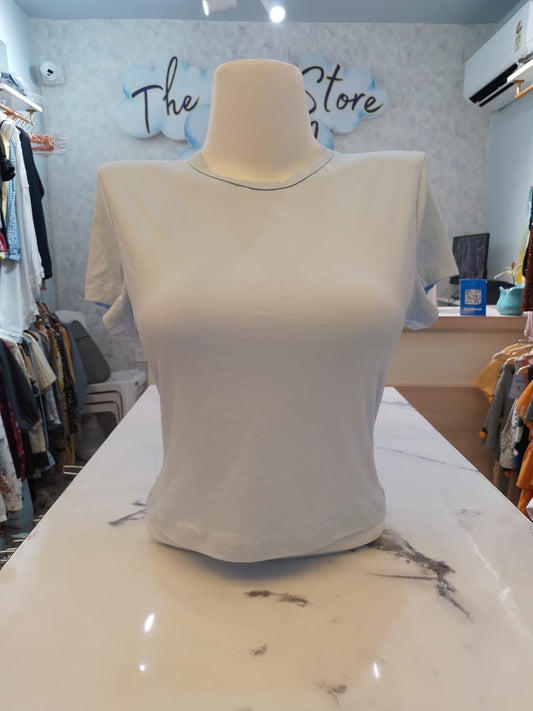 Light Blue Short-Sleeve Basic Top
