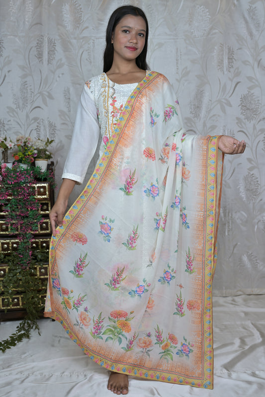 Floral Bloom White Kurta Set