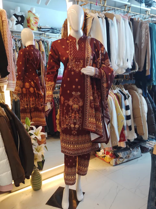 Kashmiri Winter Embroidered Suit Set