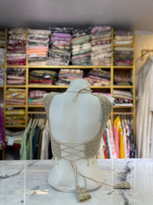 Heavy Gold Pearl and Bead Blouse