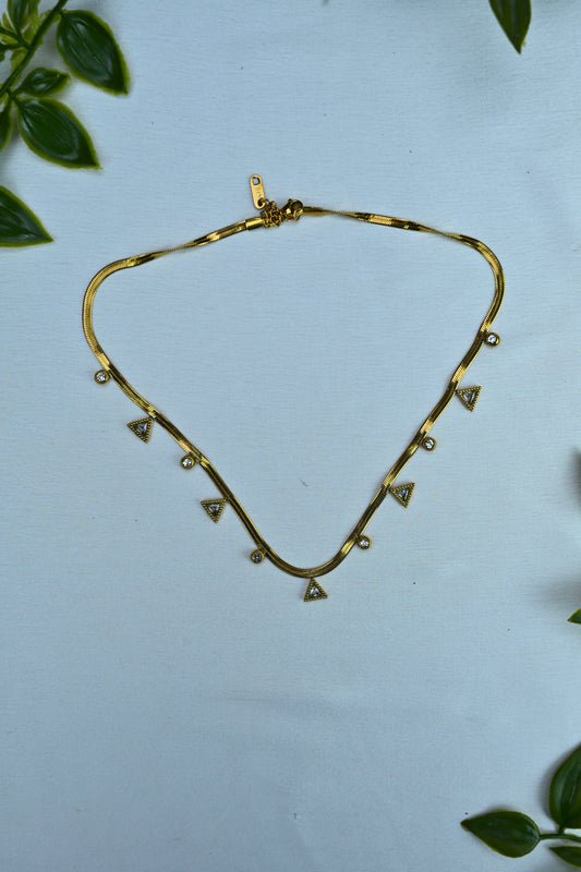 Gleaming Triad Pendant Necklace