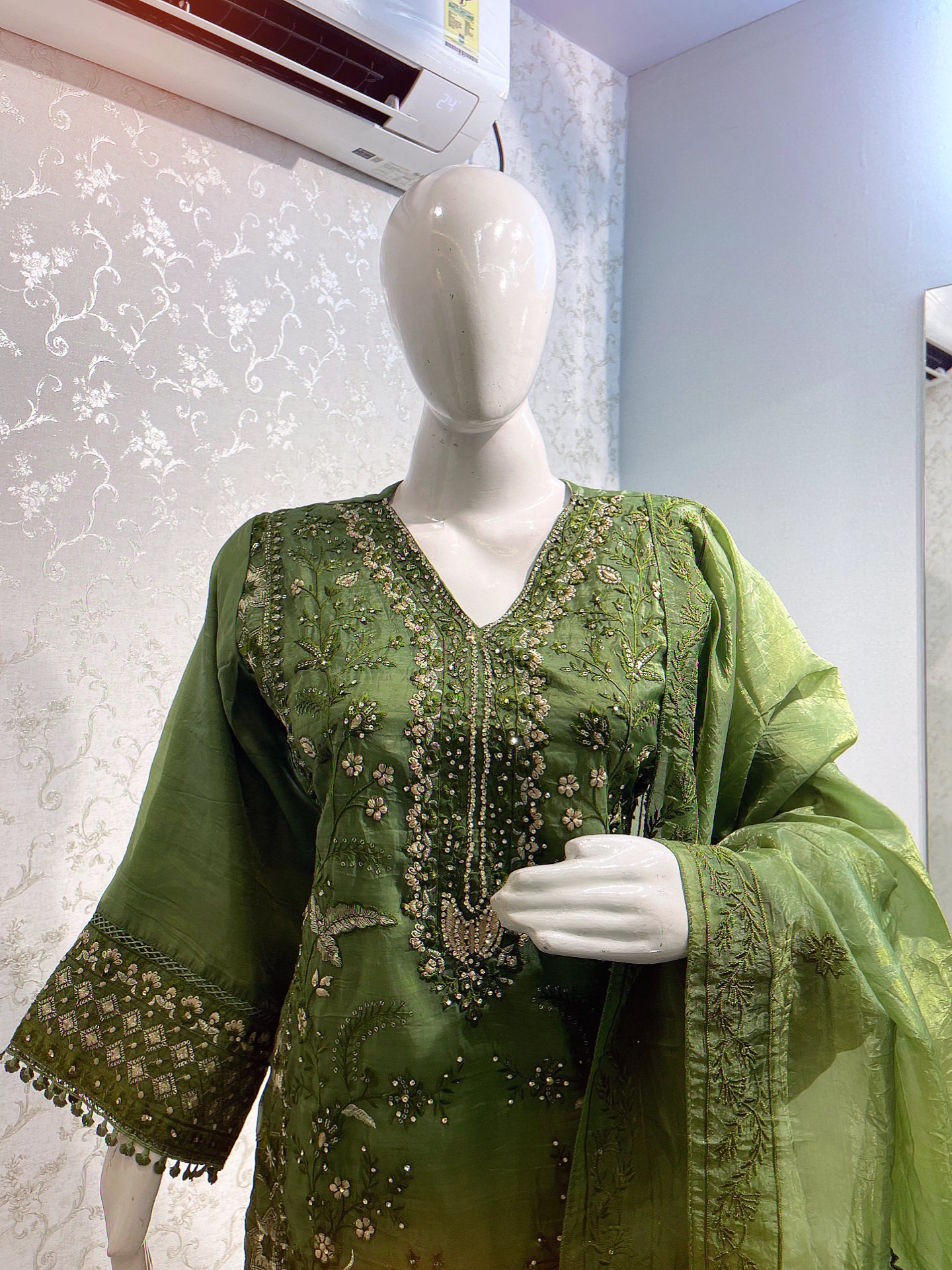 Gold Crush Embroidered Suit Set