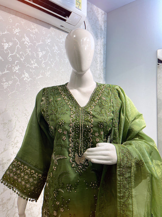 Gold Crush Embroidered Suit Set