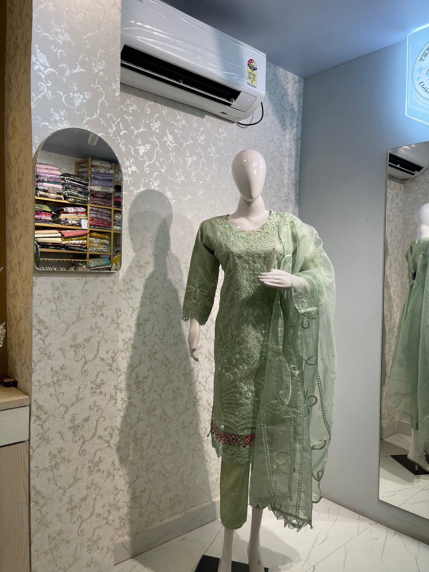 Mint Green Embroidered Kurta Set