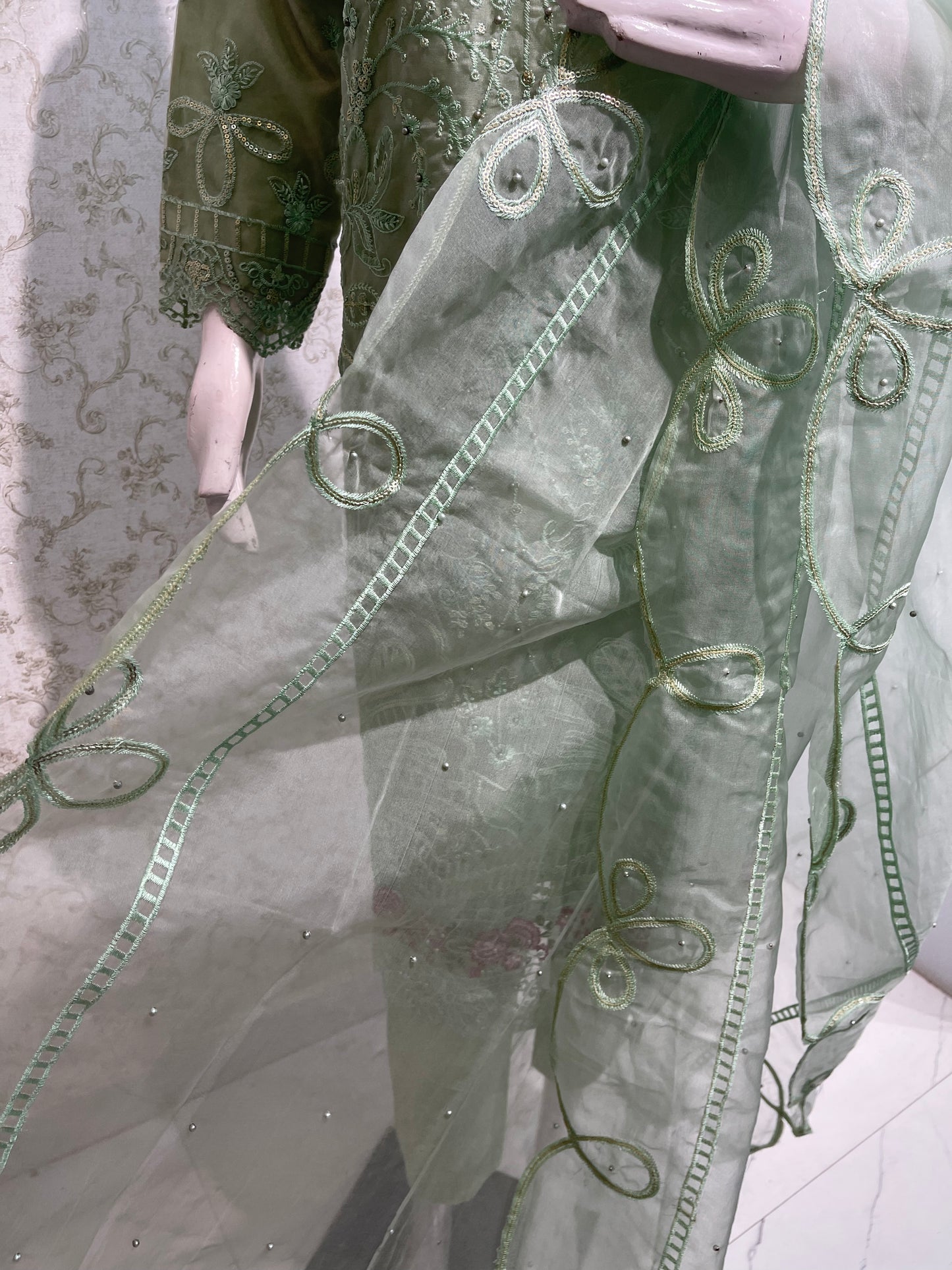 Mint Green Embroidered Kurta Set