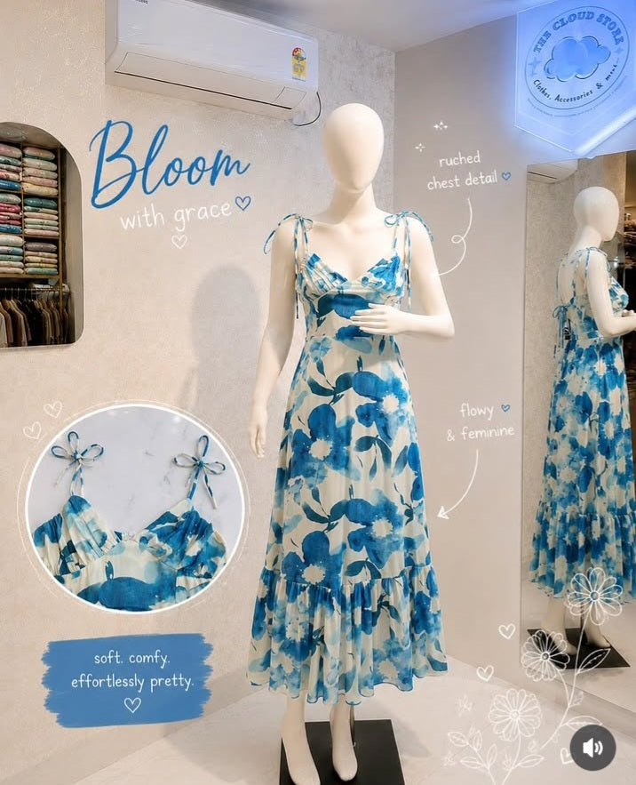 Floral Print Sleeveless Tiered Maxi Dress