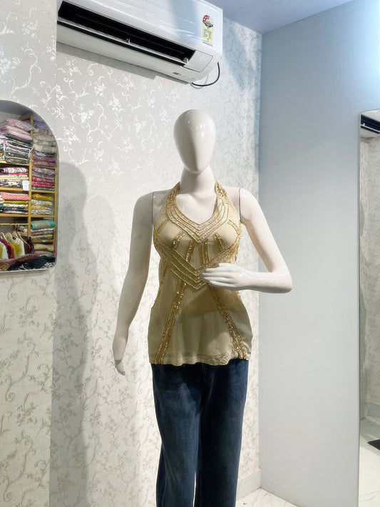 Golden Muse Halter Top