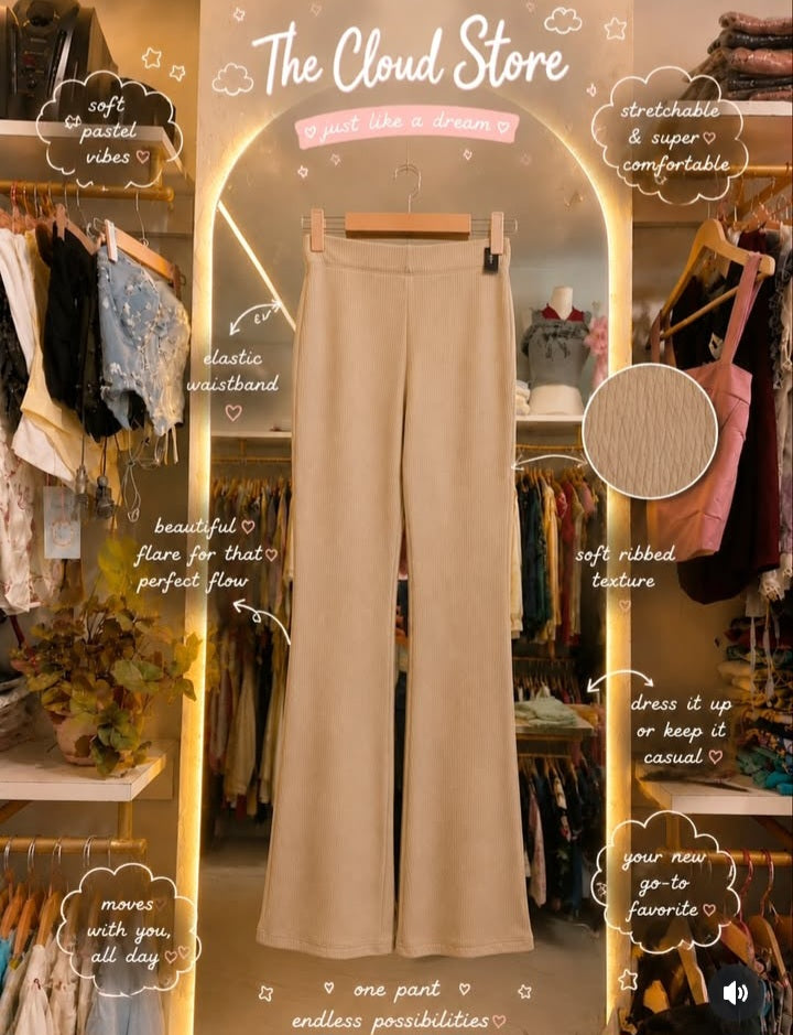 Ribbed Flared Trousers