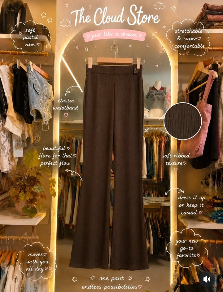 Ribbed Flared Trousers