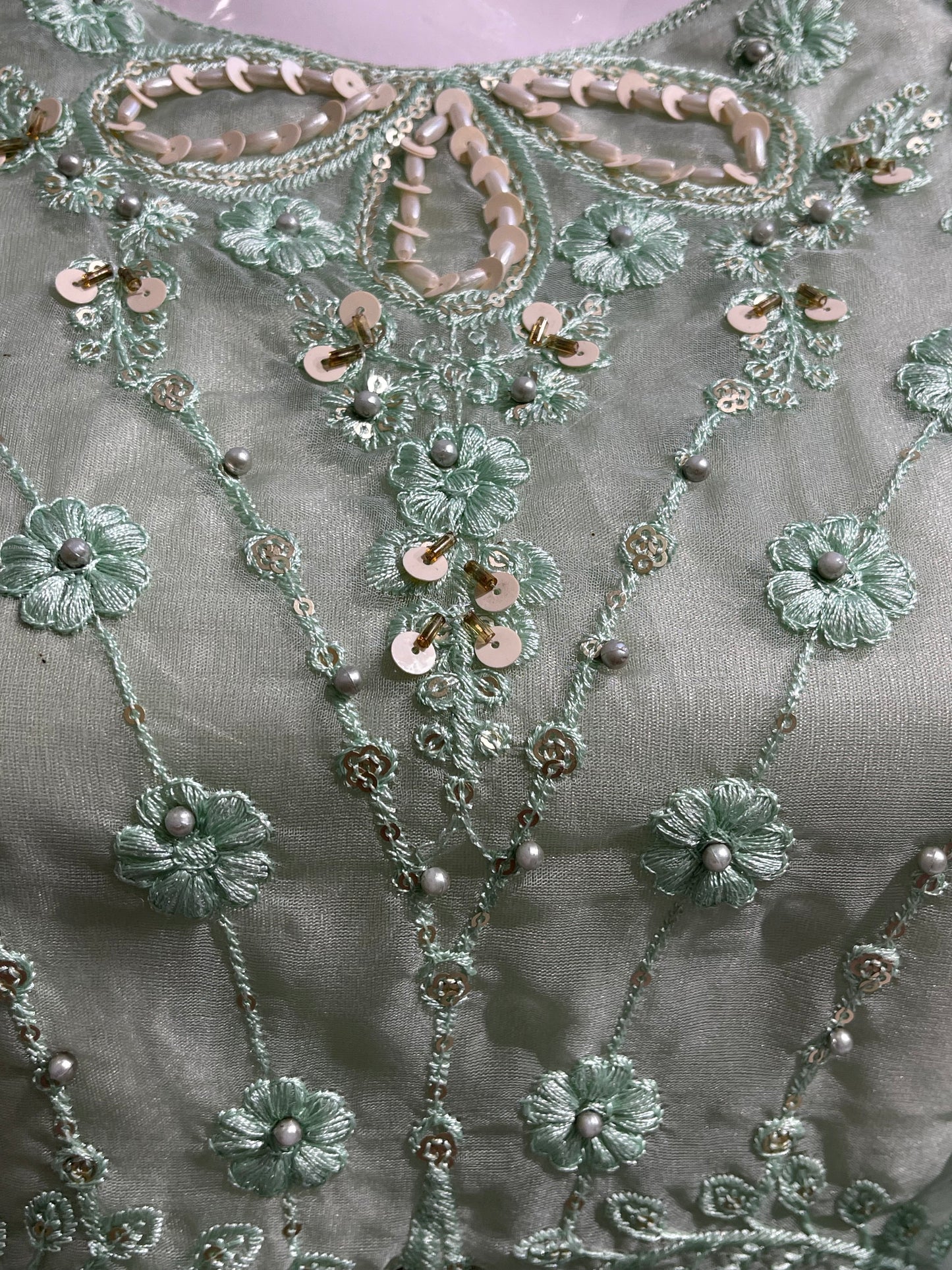 Mint Green Embroidered Kurta Set