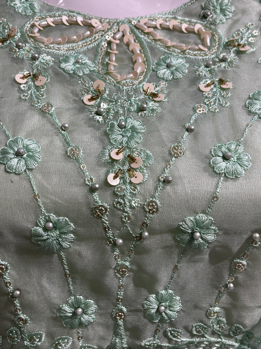 Mint Green Embroidered Kurta Set